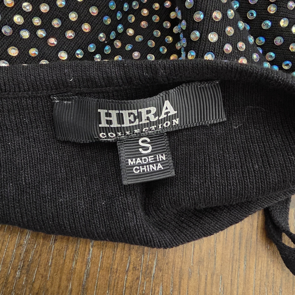 Hera Collection Black Rhinestone Crop Top - Picture 5 of 5